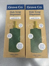 Grove Co. Dish Soap Dispenser Limited Edition Sparks of Joy Forest Green 2 Pack