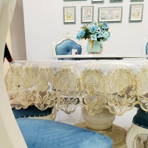 Spitze Tischdecke Pastoral Rund Esstisch Abdeckung Home Stickerei Tischdeko - Bild 39 von 42