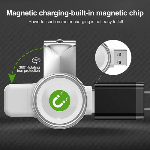 USB & USB-C Dual Interface Wireless Charger For iWatch 2/3/SE/4/5/6/7 Watch r - Picture 8 of 9
