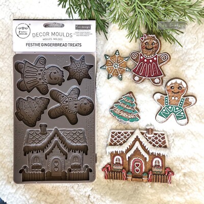 ReDesign Prima GINGERBREAD TREATS Christmas Silicone Molds for Resin, Clay