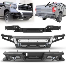 Front/Rear Bumper for 2014-2021 Toyota Tundra w/Winch Plate&LED Lights Steel 