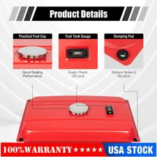 Universal 4 Gallon Generator Fuel Tank Gas Tank Generator Petcock Red 18.9 L NEW