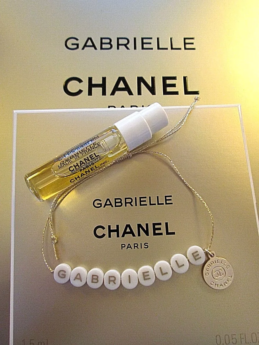CHANEL Gabrielle Adjustable Bracelet w CC Charm Mini Eau de