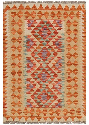 Authentic Hand Knotted Flat Weave Chobi Kilim Kilm Wool Area Rug 3.8 x 2.7 Ft