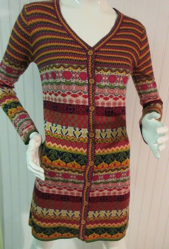 MAK B BY MAK LONG MULTI COLOR CARDIGAN 
