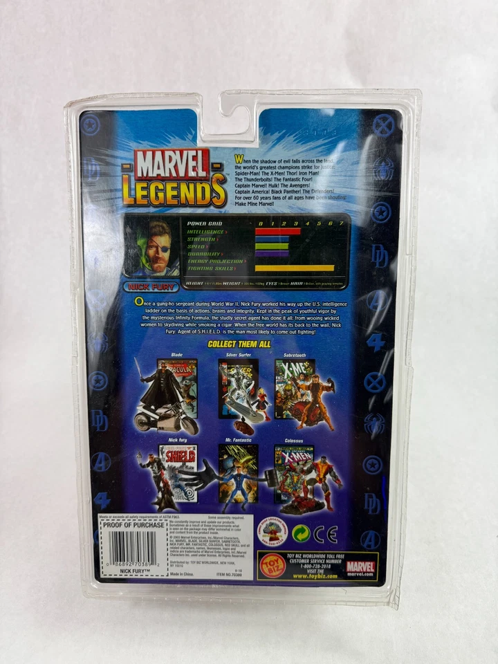 Figura de acción Nick Fury vintage Marvel Legends serie V nueva Toybiz 2003 Foto 2 de 2