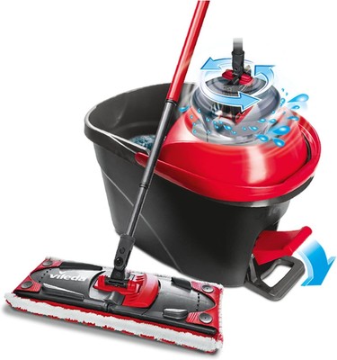 Vileda ULTRAMAX Turbo Floor Mop Complete Set, Mop with Telescopic Handle, Microf