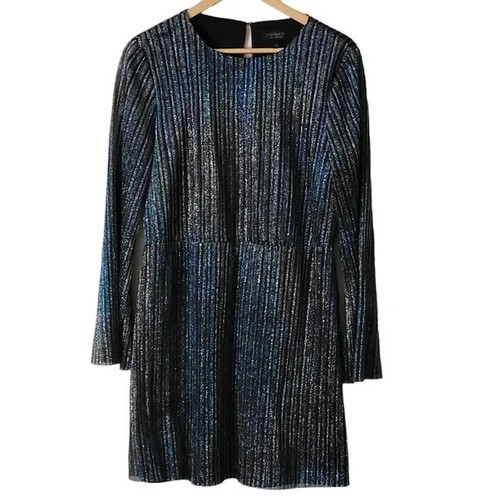 Topshop Womens Glitter Metallic Open Back Midi Cocktail Dress Size 12 - Picture 3 of 8