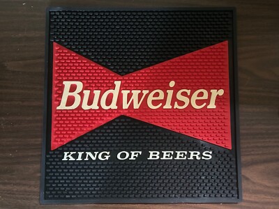 Nice Vintage 1980s Budweiser King of Beers Bar Mat 14'' X 14'' Square.