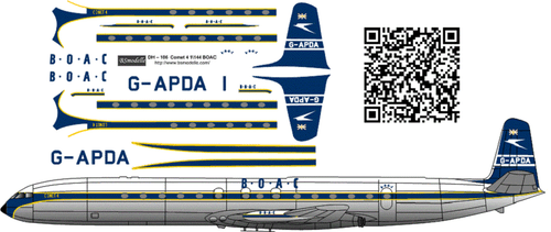 BSmodelle 144347 - 1/144 DH-106 Comet4 BOAC decal for aircraft model scale kit - Picture 1 of 12