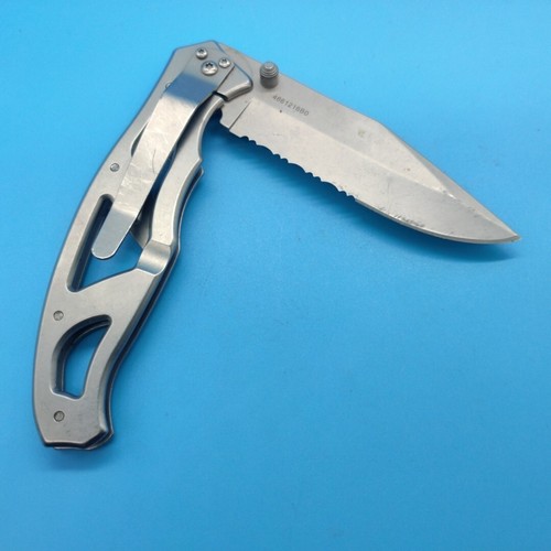 GERBER PARAFRAME Silver Metal Liner Lock Blade Tactical Knife Stainless Steel c - Picture 4 of 6