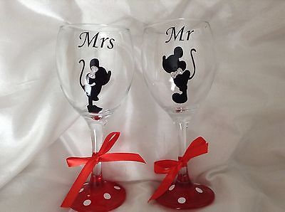 Perfect Gift For Bride And Groom Details about   Minnie & Micky shot Glasses Disney Wedding