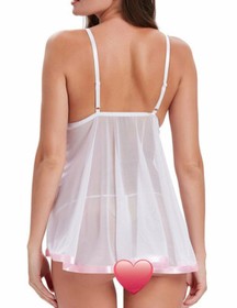 Women Sexy Lingerie Lace Babydoll Sheer Chemise Sleepwear Dress Pantie Plus Size