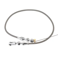24" Braided Throttle Gas Cable Kit Swap Fuel Line Kit Stainless Steel Universal