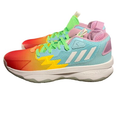 UNRELEASED Adidas Dame 8 Multicolor Rainbow Basketball Shoes  display picture 3