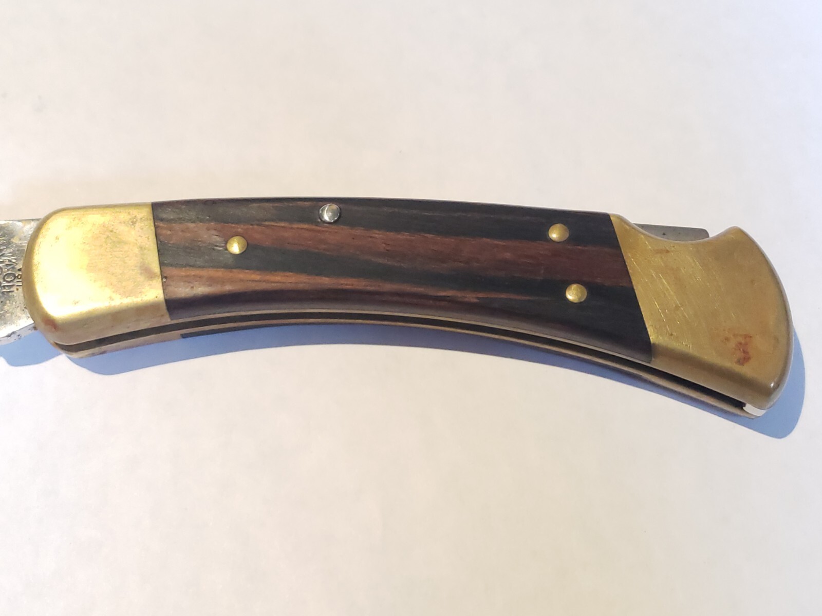 Vintage BUCK NO. 110 Folding Hunter Knife With Black Sheath Case USA