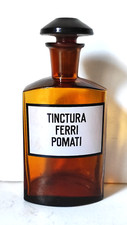 TINCTURA FERRI POMATI Vintage Vetro Farmacia Farmacia Bottiglia Marrone 250ml