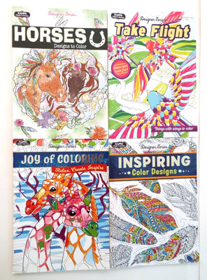 4 Adult Coloring Books: Horses, Take Flight, Inspiring, Joy of Coloring NEW