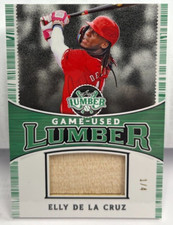 Elly De La Cruz 2024 Leaf Lumber Game-Used Lumber EMERALD GU Bat #'d 1/4 - REDS