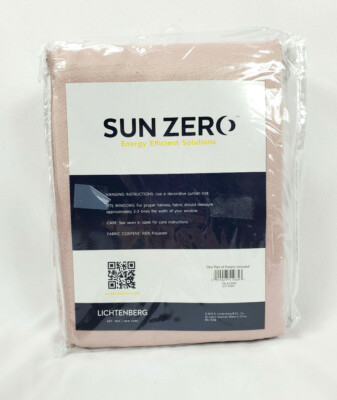 Sun Zero Blush Pink Emory Room-Darkening Rod-Pocket Curtain Panel Pair, 108''x63''