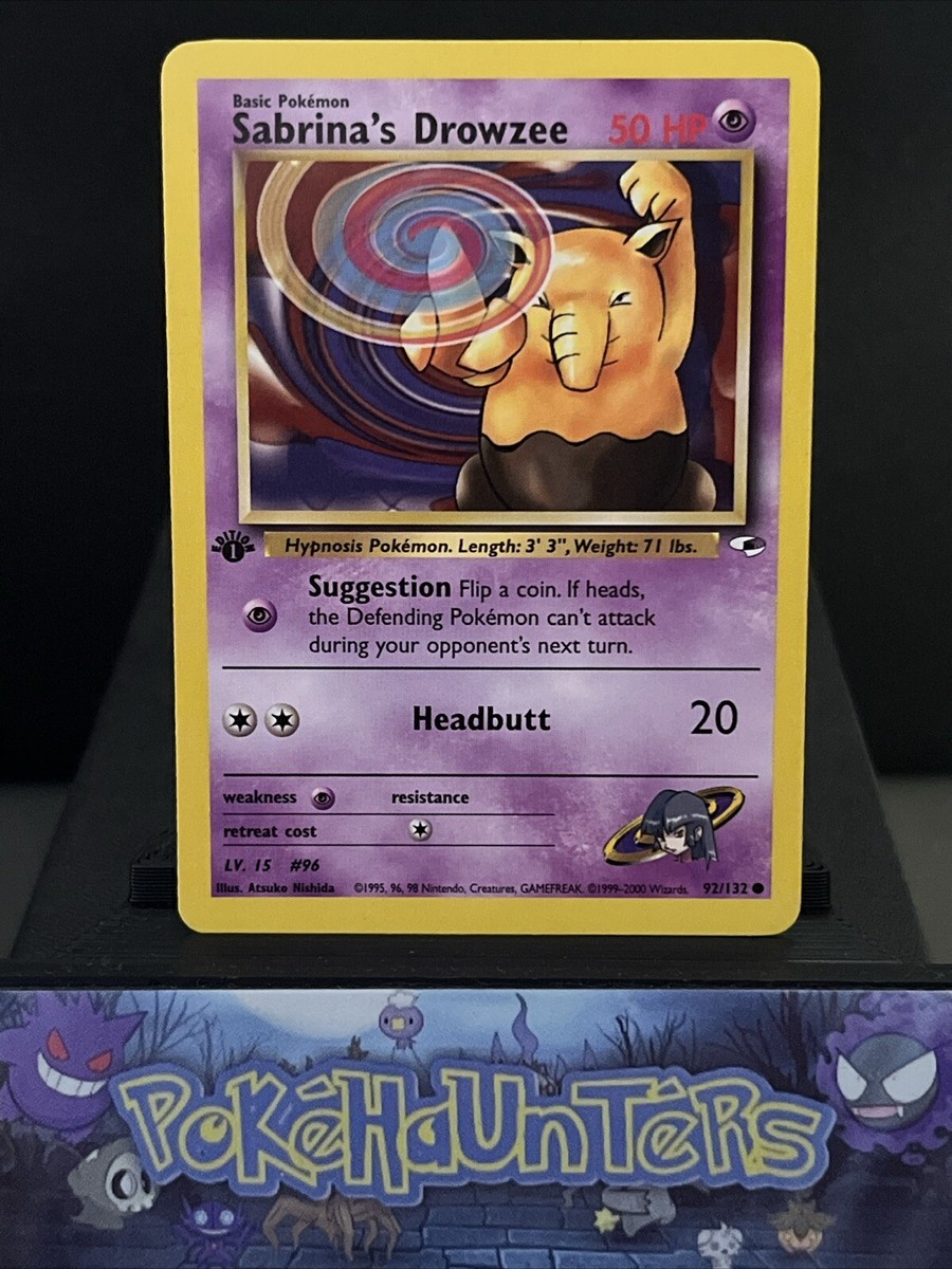 Pokemon Card Sabrina's Drowzee 92/132 Gym Heroes 1st Edition Near