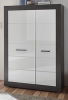 Highboard In Weiß Hochglanz Und Grau Stone Wohn- Und Esszimmer Kommode Briard