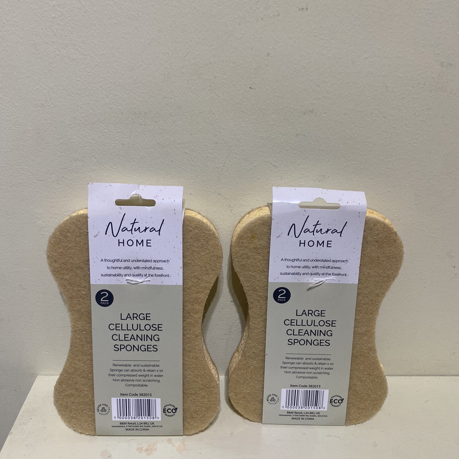 2 X Natural Home Large Cellulose Cleaning Sponges 2 Pack