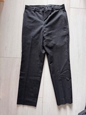 +J Jil Sander Uniqlo Dark Gray Striped Pinstripe Pants 29 Waist Cropped EUC