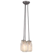 Meyda Lighting 3 Light 7" Mason Jar Pendant, Custom - 165847