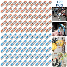 100pcs Quick Connect Lever Wire Connectors Compact Inline Splicing Terminals 24A