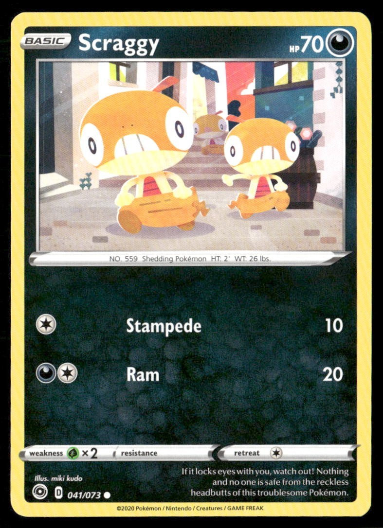 2020 Champion's Path Set Pokemon Card 41  Scraggy NM