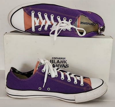 Converse ALL Star Low Top Sneakers Canvas Purple Peach Stars Mens Size 13 ''JAY'' 