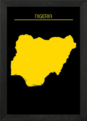 Nigeria Karte Gold gerahmt Wandbild Poster Leinwanddruck Bild