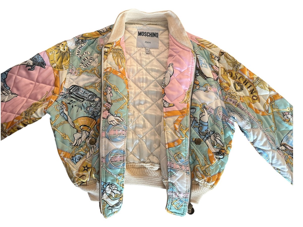 Moschino Jeans Vintage 90s Hip Hop Duck Quilted Jacket & Skirt Set