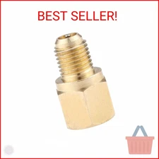 Aupoko R134A Refrigerant Tank Adapter, 1/4" Male to 1/2" Female R134A Brass Vacu
