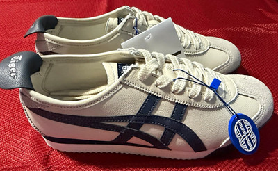 Onitsuka Tiger Mexico 66 PF Leather Low Top Lace-Up Sneaker Beige/Indigo/ Navy