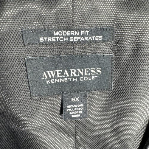 Kenneth Cole Reaction Suit Separate Vest Dark Gray Herringbone 6XL 6x 60" Chest - Picture 3 of 6