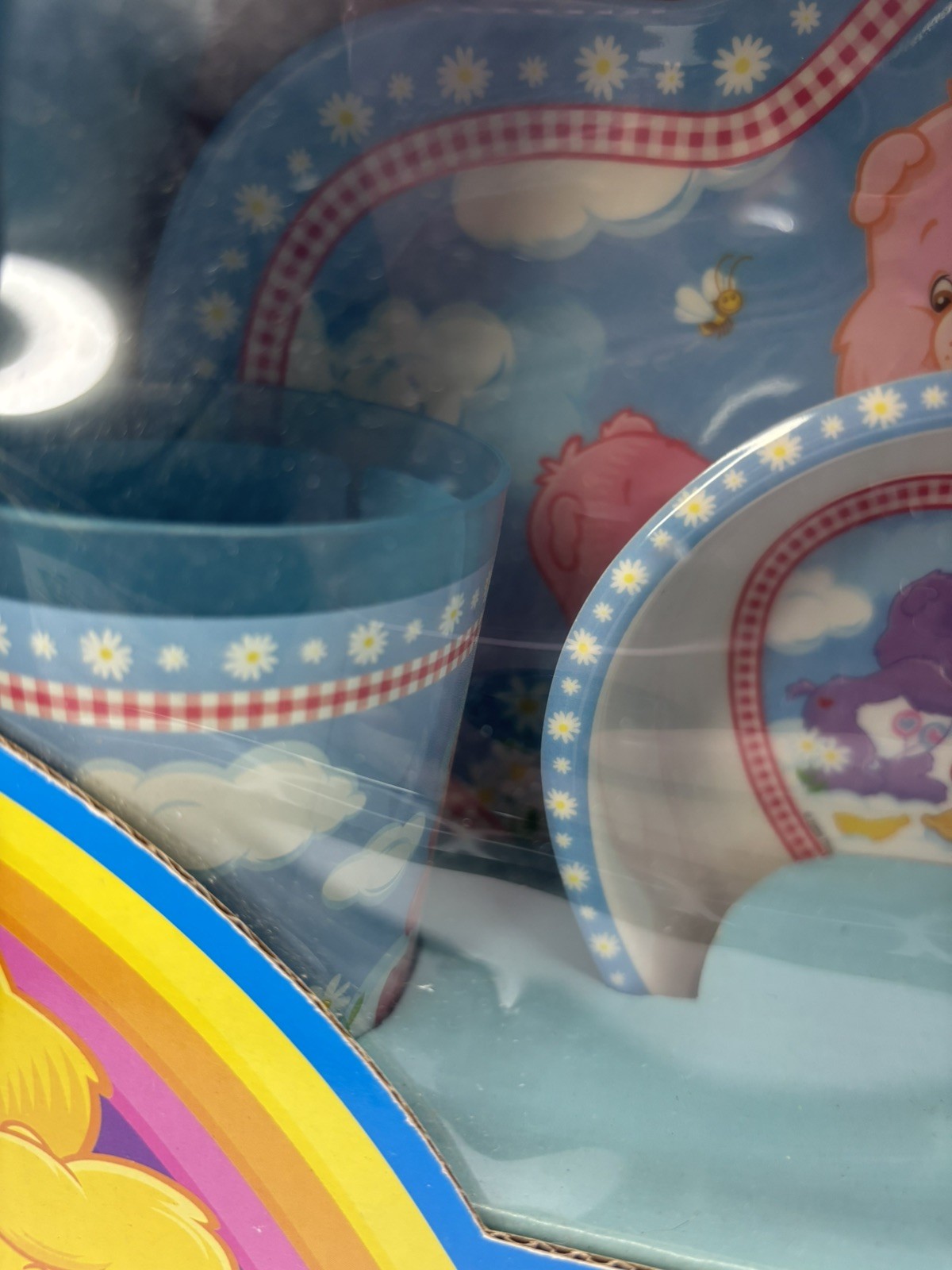 Care Bears 3-Piece Dinnerware Set.  vintage set, produced by Zak Designs 1980s.