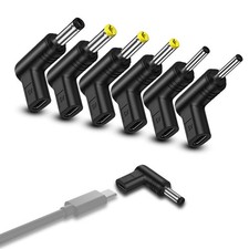 USB Type-C to DC 6 Adapter Set, 90 Degree 5V Female USB-C to Male DC Barrel C...