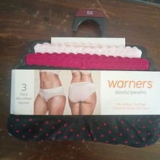 Warner's Blissful Benefits Dig-free Comfort Waist W/Lace Hipster 3-Pack