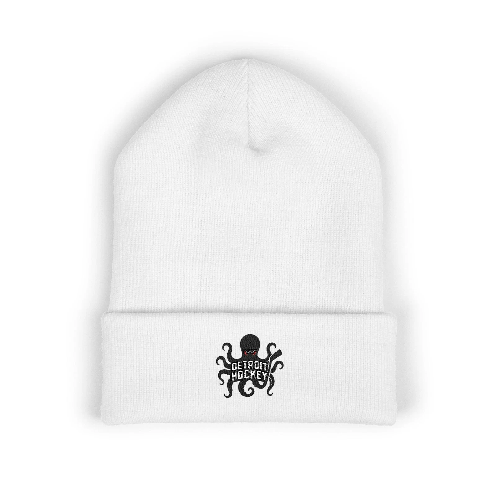 Detroit Hockey - Embroidered Beanie (Black & White Logo)