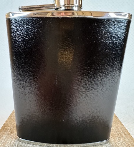 Stainless Steel Leather Flask Made in England 6oz. - Picture 2 of 6