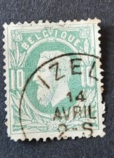 TIMBRE BELGIQUE BELGIE 1877 ROI LEOPOLD II