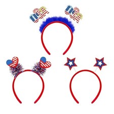 4th of July Headband for 250th Anniversary 3 PCS, Patriotic 4th of July 3 PCS