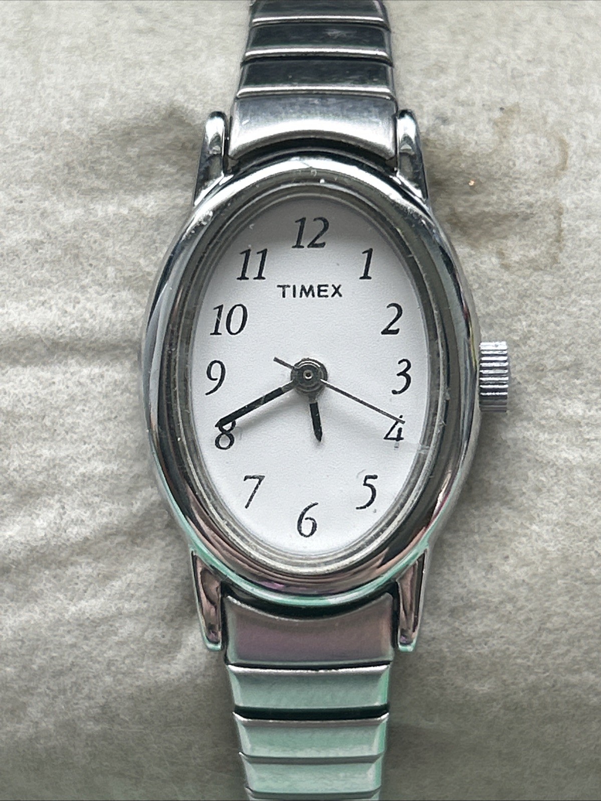 Timex Silver Tone Stretch Band Quartz Watch