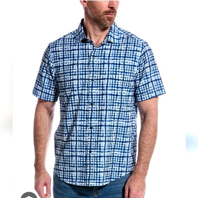 Tommy Bahama Bahama Coast Washed Away Shirt Men's S Cobalt Craze $128 NWT
