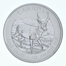 2013 Canada 5 Dollars - 1 Oz Pronghorn Antelope World Coin- Silver *149