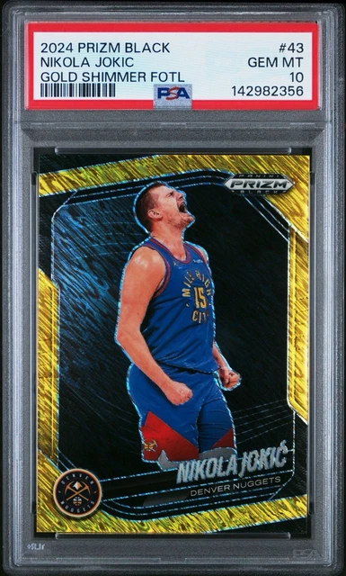 2024 Panini Prizm Black Nikola Jokic Gold Prizm /10 PSA 10 Gem MT Denver Nuggets
