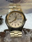 Vintage Men’s Gold Tone Omega Seamaster Cosmic 2000 Automatic Watch. Runs Well