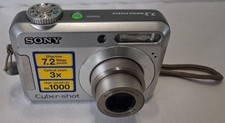 Sony Cyber-shot DSC-S650 7.2MP Digital Camera Silver 3x Optical Zoom w Case